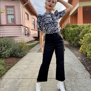 Nooworks Puff Top in Ripple print